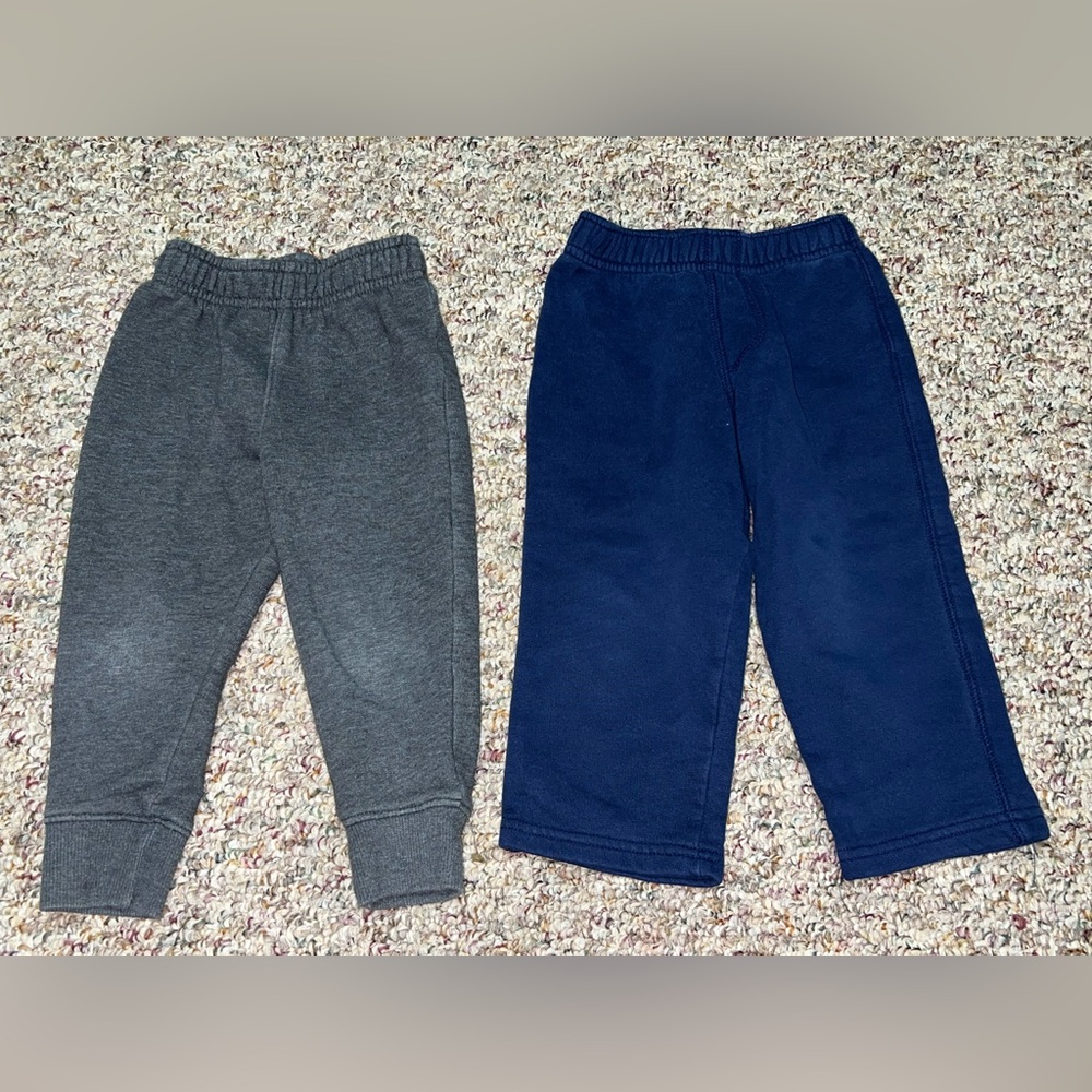 Boys, girls pants, sweatpants Kids Gray and Navy Joggers Lot of 2, 2T